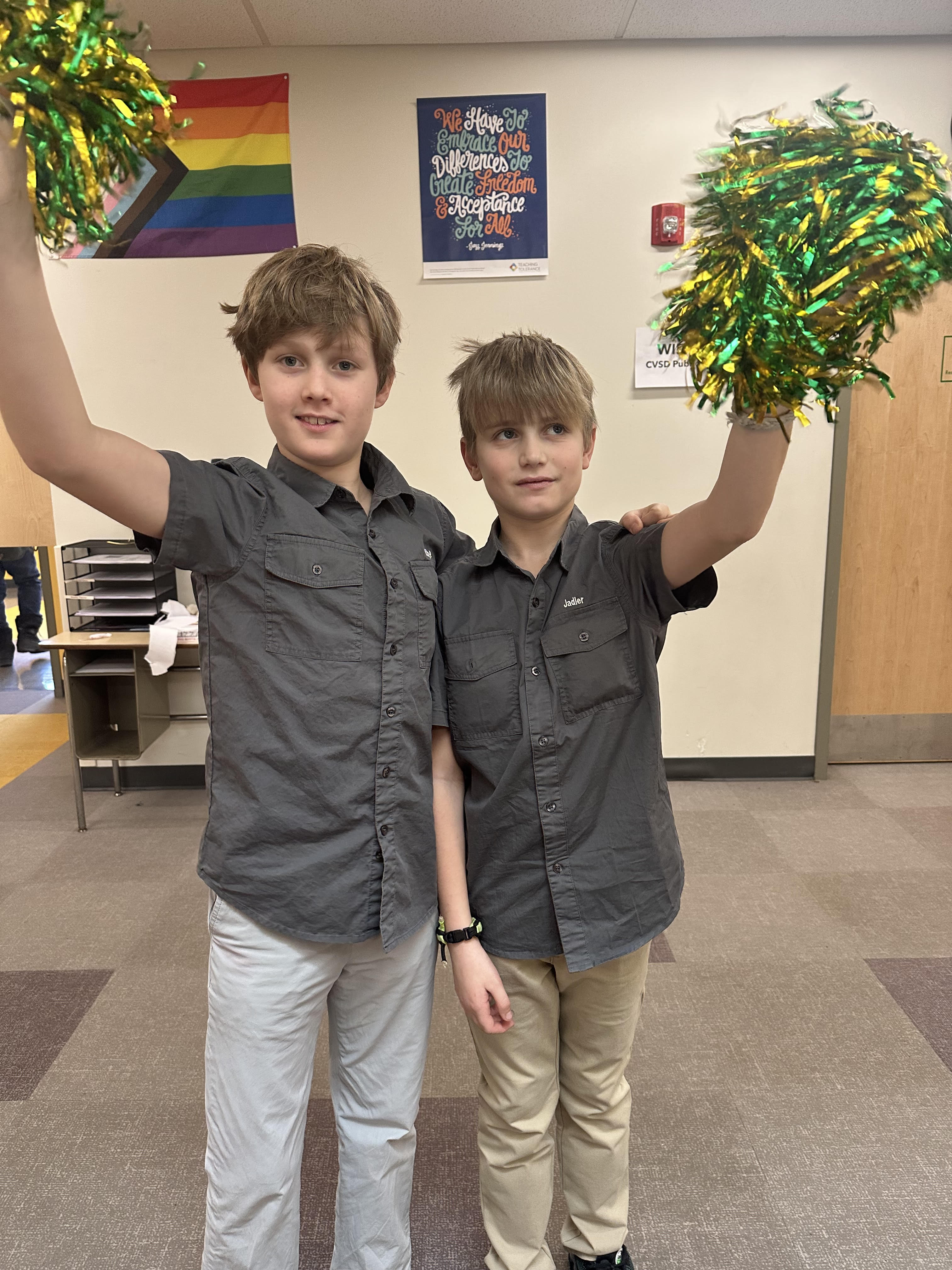 Robocat Veterans Boykin Ferris and Jack Adler celebrate...something!